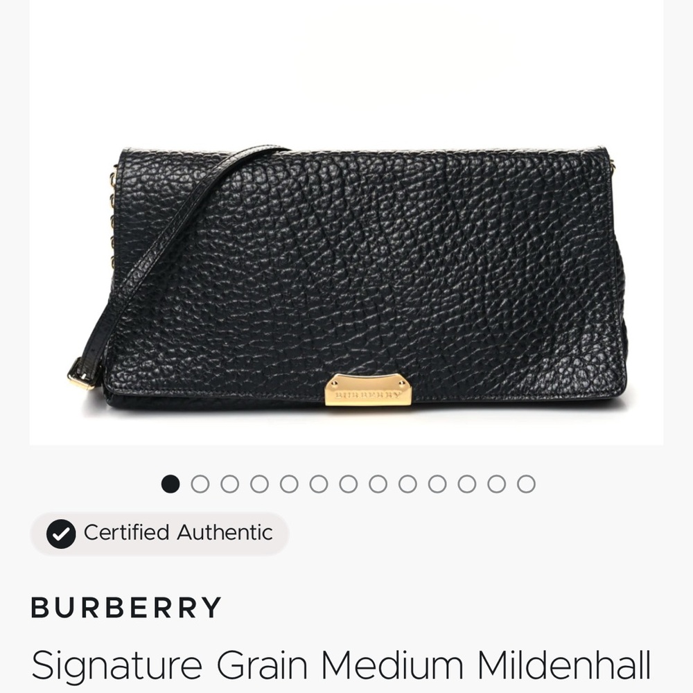 Burberry Black Textured Wallet with Gold Accent